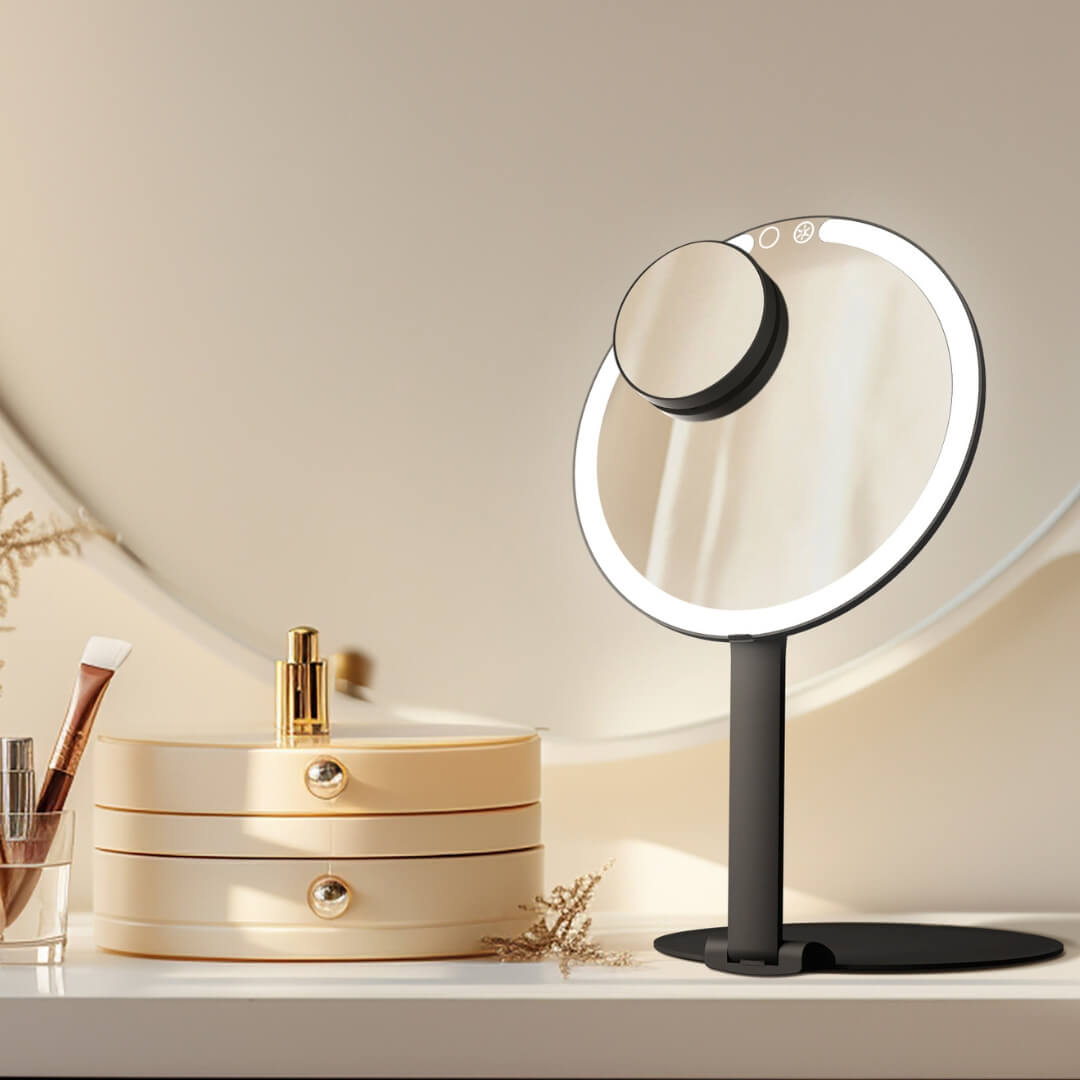 Abigail LED Travel Makeup Mirror - Portable Glow Anywhere | Louvrs