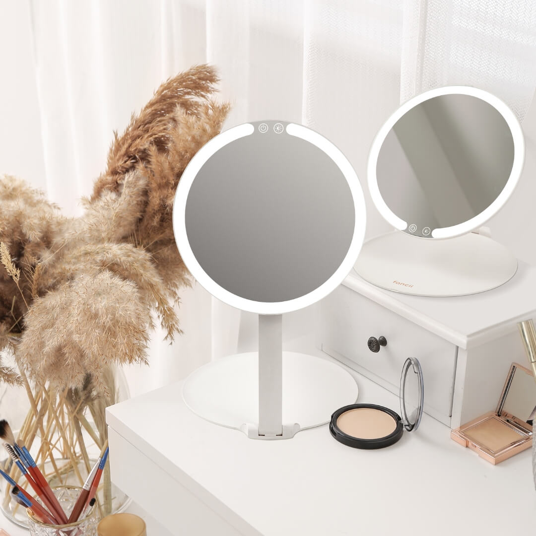 Abigail LED Travel Makeup Mirror - Portable Glow Anywhere | Louvrs
