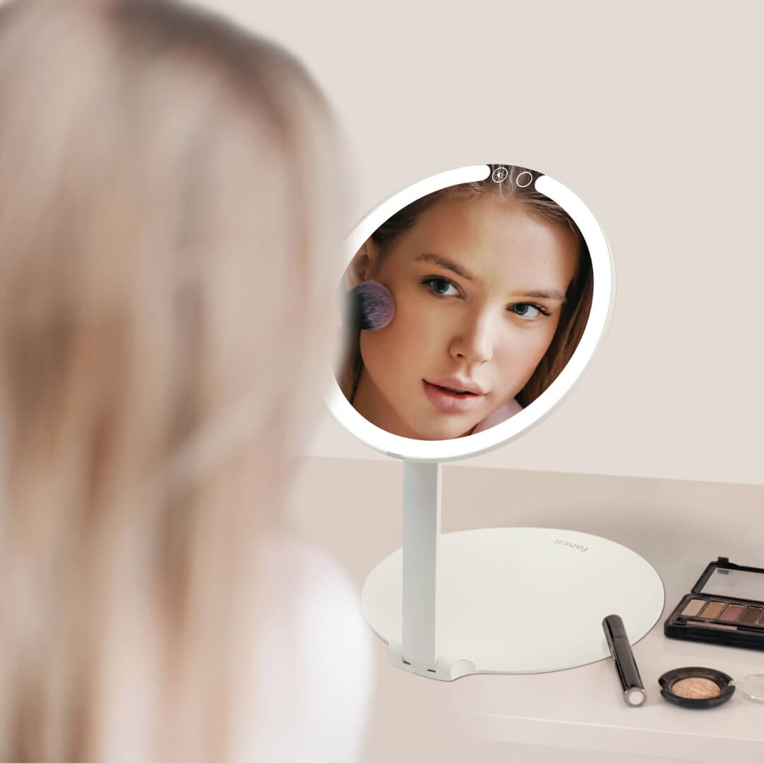 Abigail LED Travel Makeup Mirror - Portable Glow Anywhere | Louvrs