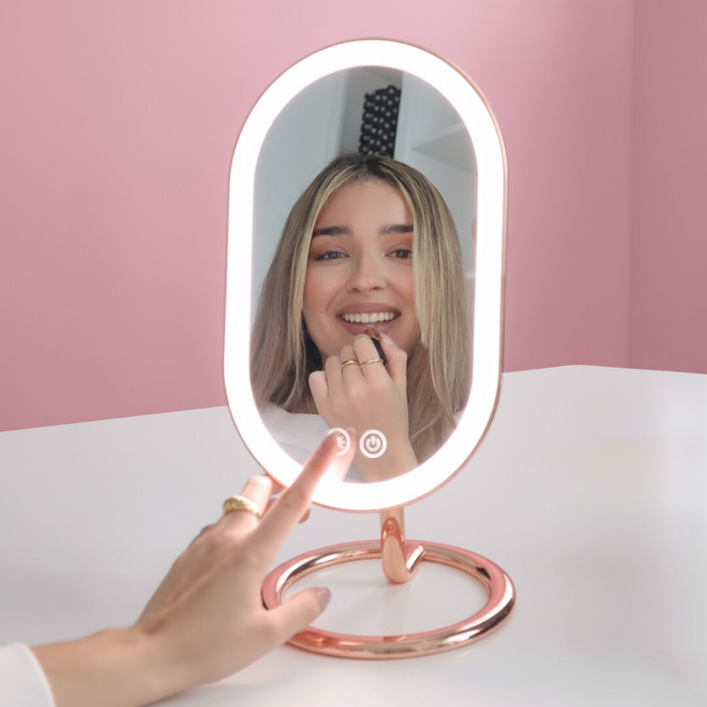 Vera LED Lighted Vanity Makeup Mirror - Flawless Glow Ritual | Louvrs