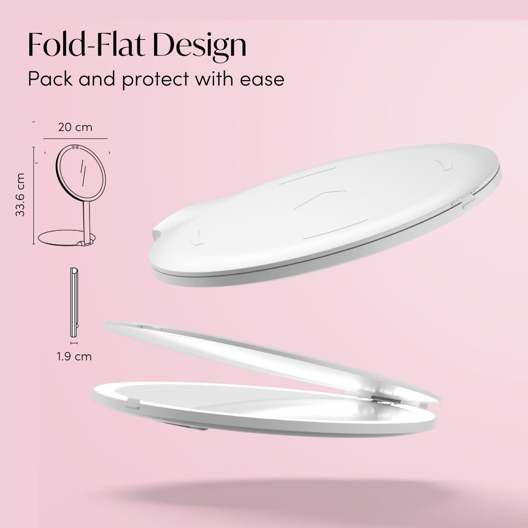 Abigail LED Travel Makeup Mirror - Portable Glow Anywhere | Louvrs