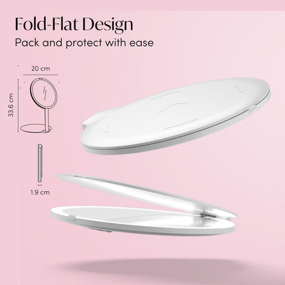 Abigail LED Travel Makeup Mirror - Portable Glow Anywhere | Louvrs