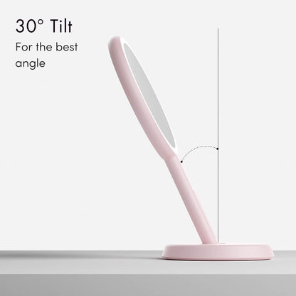Cami LED Lighted Makeup Mirror - Dual 1x/5x Magnifying Handheld Vanity | Louvrs