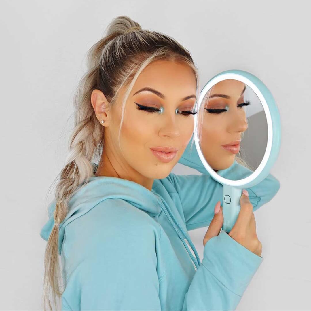 Cami LED Lighted Makeup Mirror - Dual 1x/5x Magnifying Handheld Vanity | Louvrs