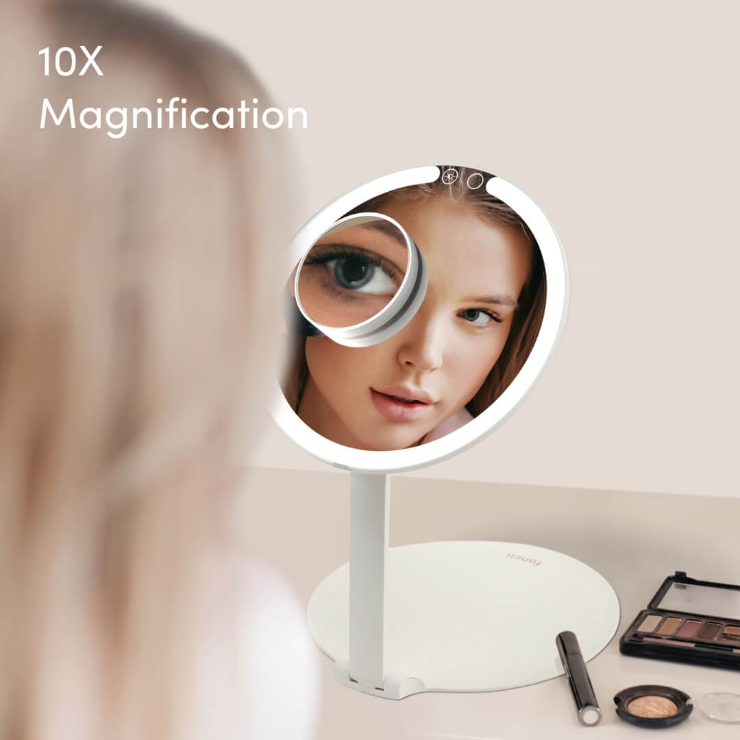 Abigail LED Travel Makeup Mirror - Portable Glow Anywhere | Louvrs