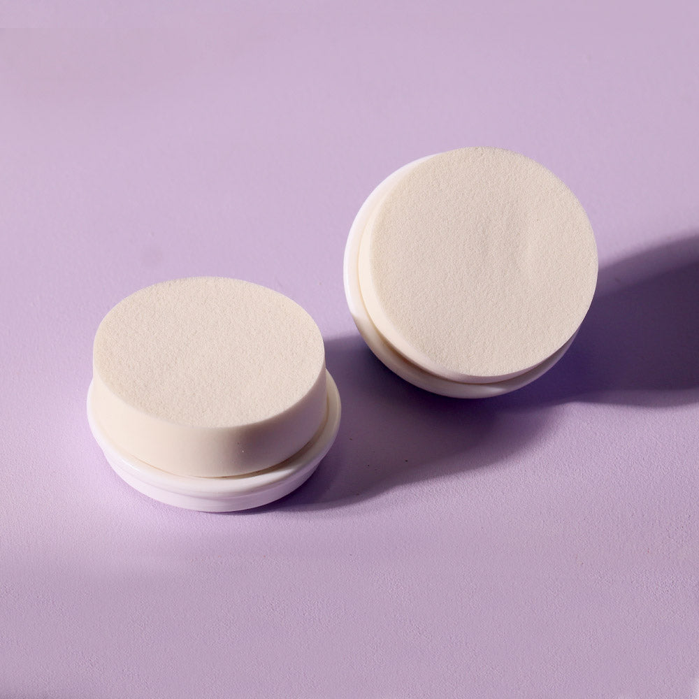 Cora 2-pack Foam Replacement Brush Heads for microdermabrasion by Louvrs, compatible with Cora 3 and 7.