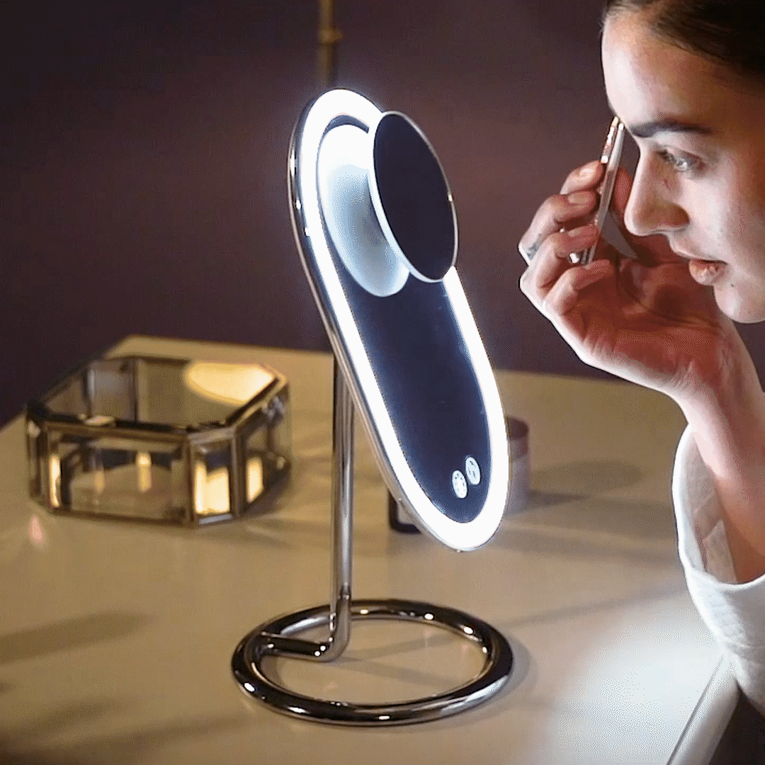 LED Makeup Mirror with 10x Magnification - Flawless Glow Ritual | Louvrs